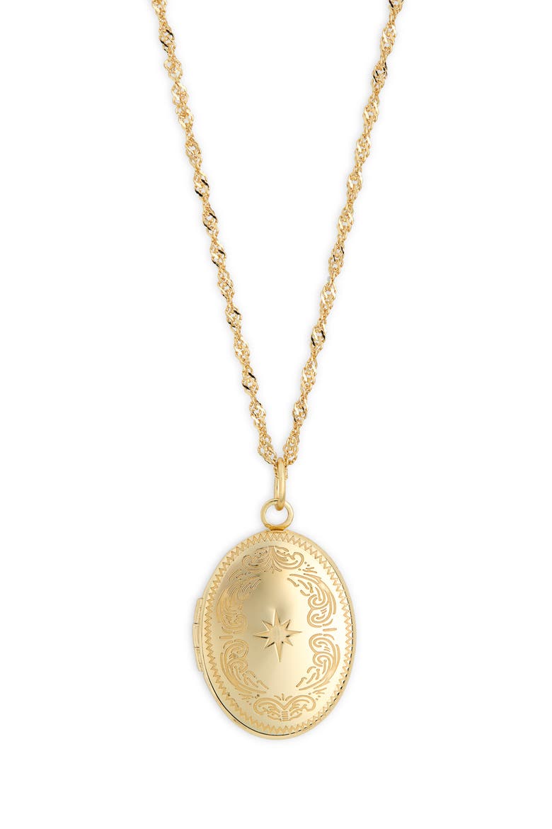 Etched Sparkle Locket Necklace, Alternate, color, GOLD