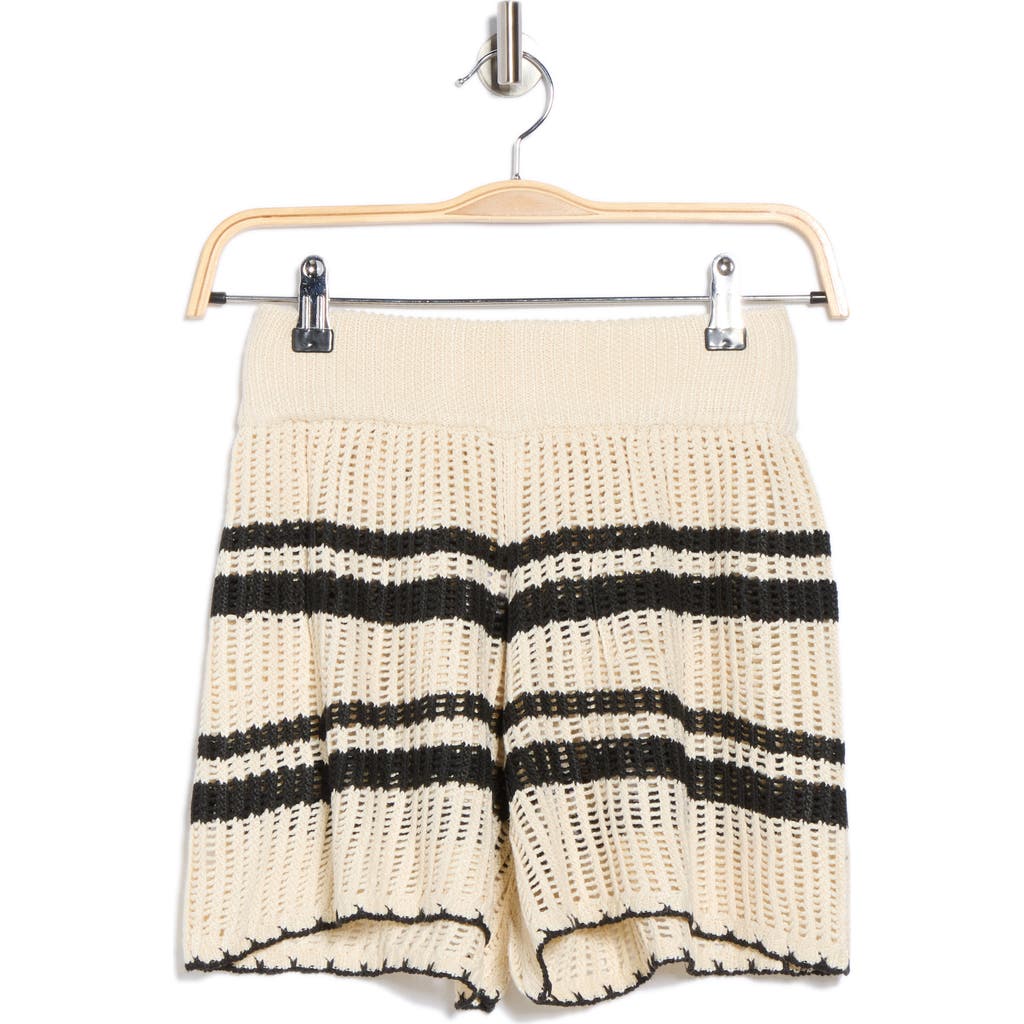 Elan Stripe Open Knit Cover-up Shorts