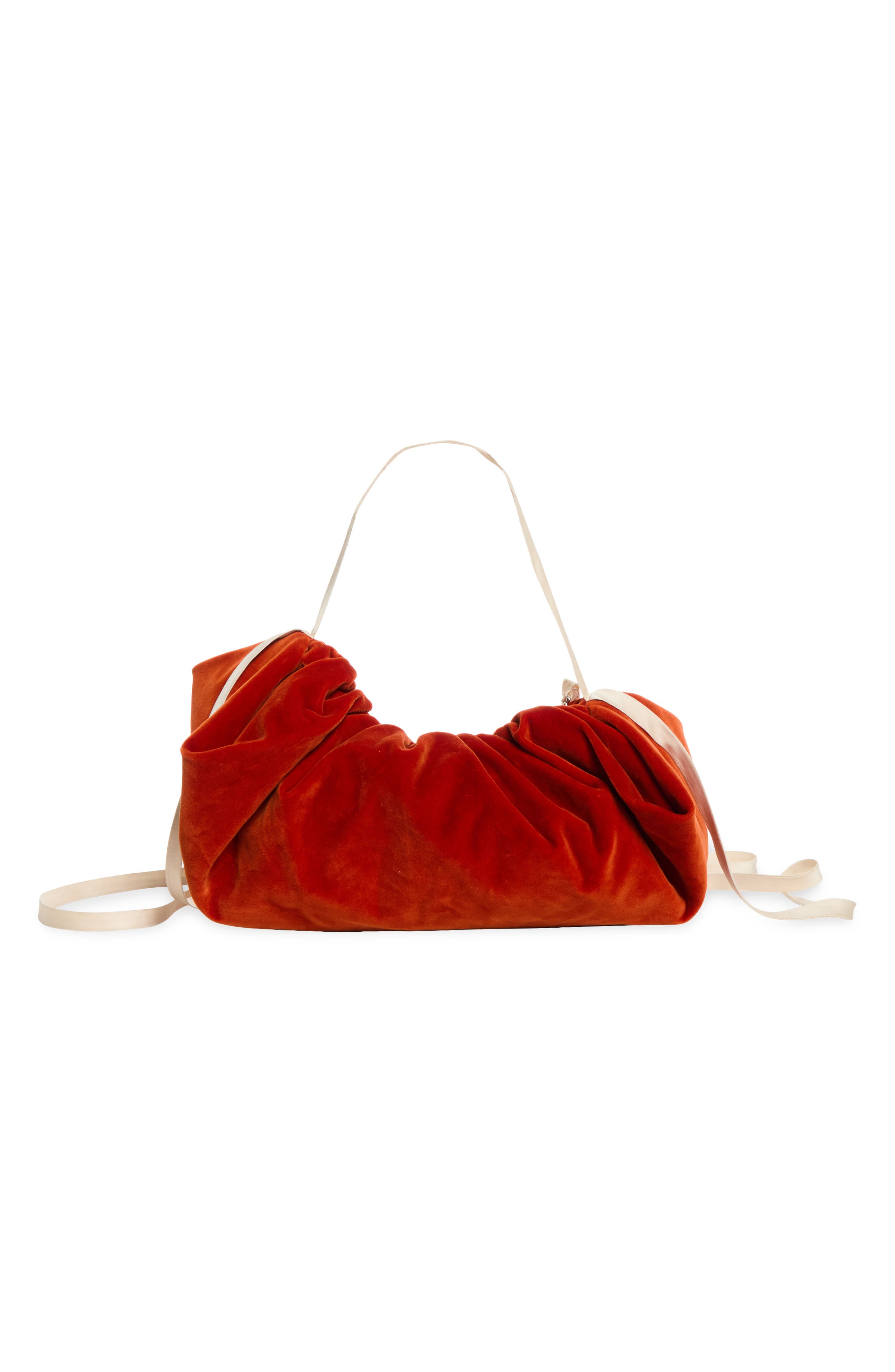 Bustle Cotton Velvet Bag, Alternate, color, DEEP PERSIMMON