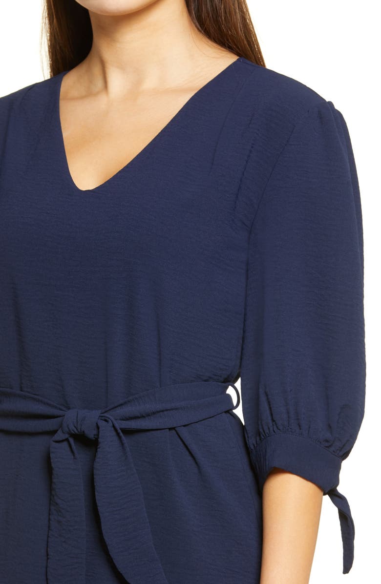 Fraiche by J Puff Sleeve Tie Waist Dress, Alternate, color,