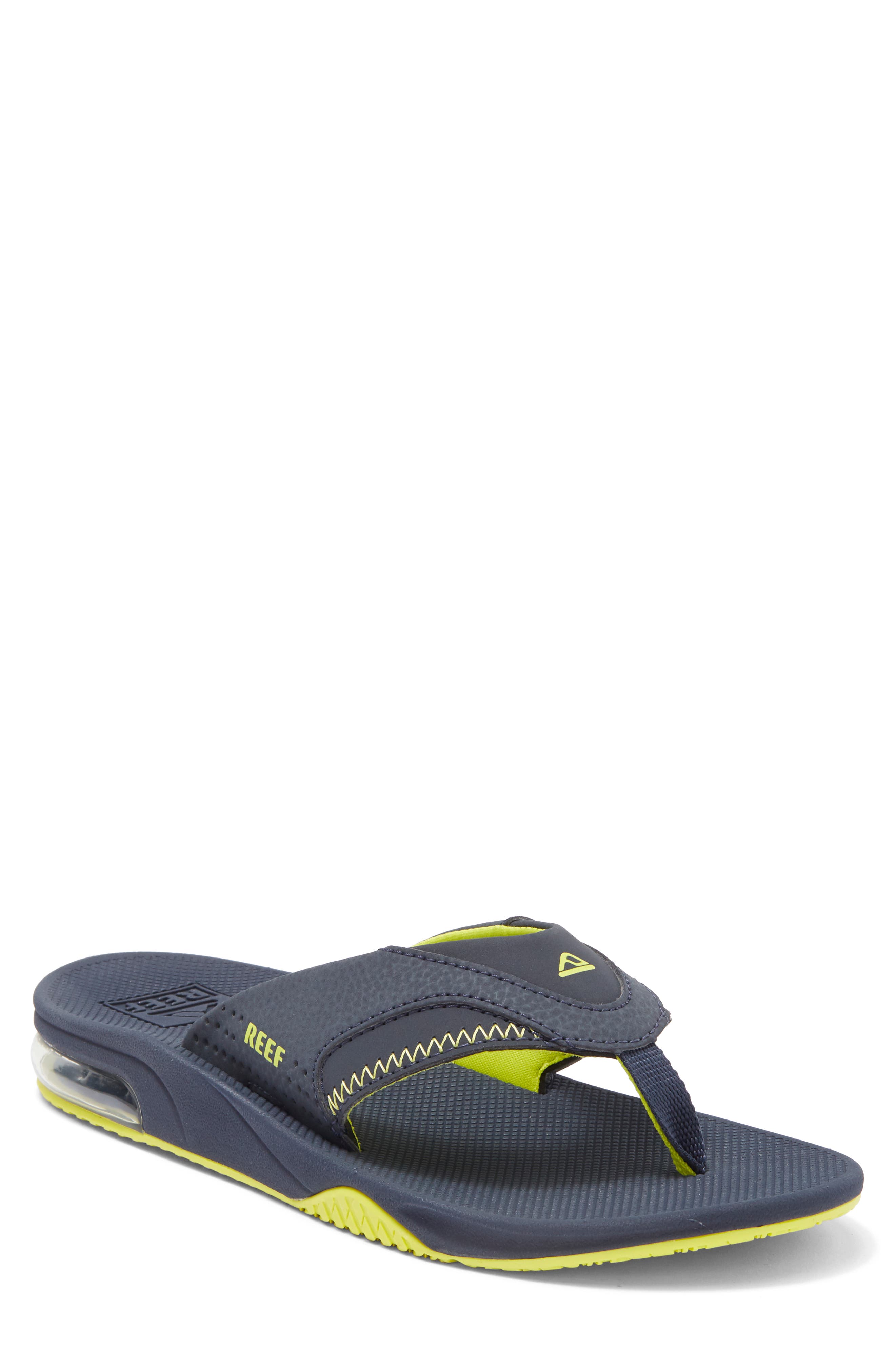 Reef Kids
 Fanning Flip Flop, Main, color, Lime/ Navy