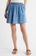 Caslon® Chambray Tiered Miniskirt