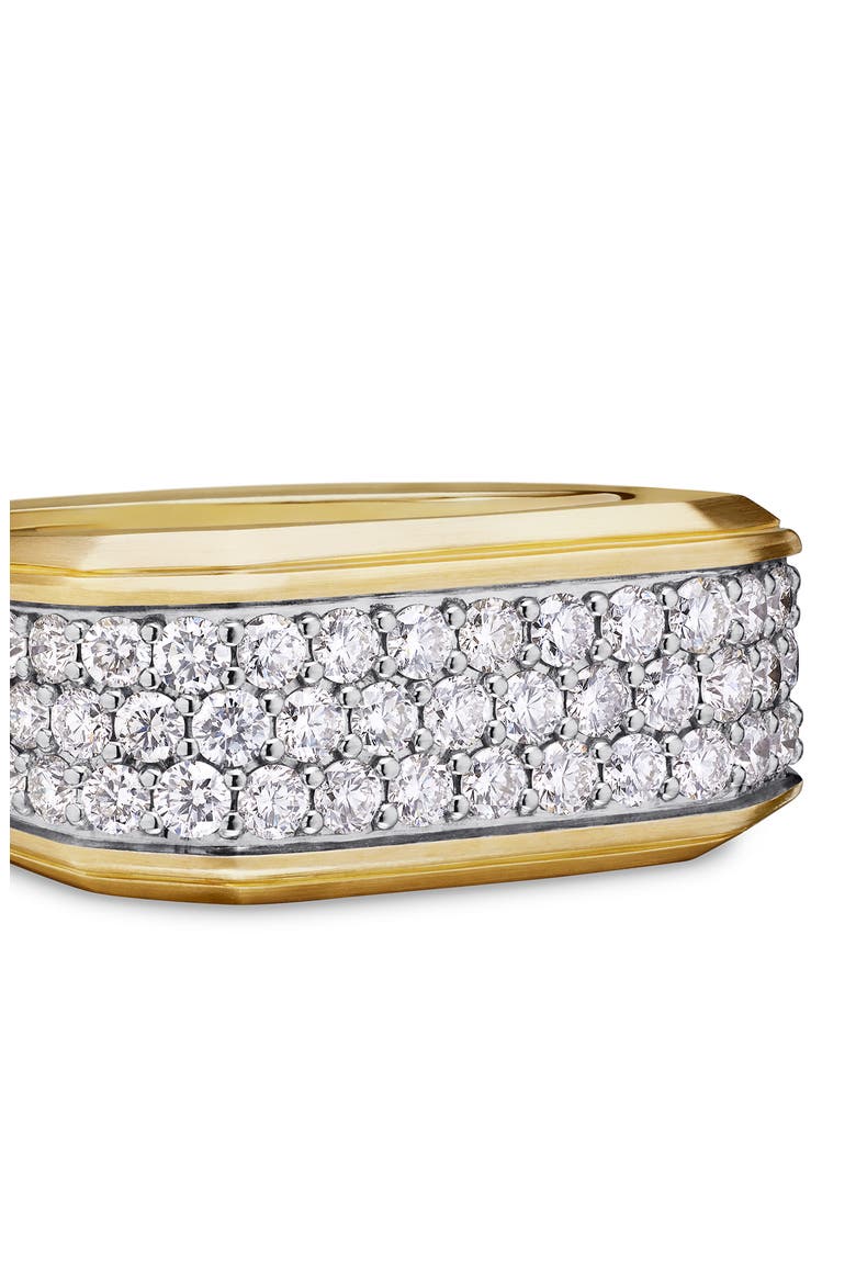 Men's Deco Signet Ring in 18K Yellow Gold with Diamonds, 10mm, Alternate, color, GOLD/ DIAMOND