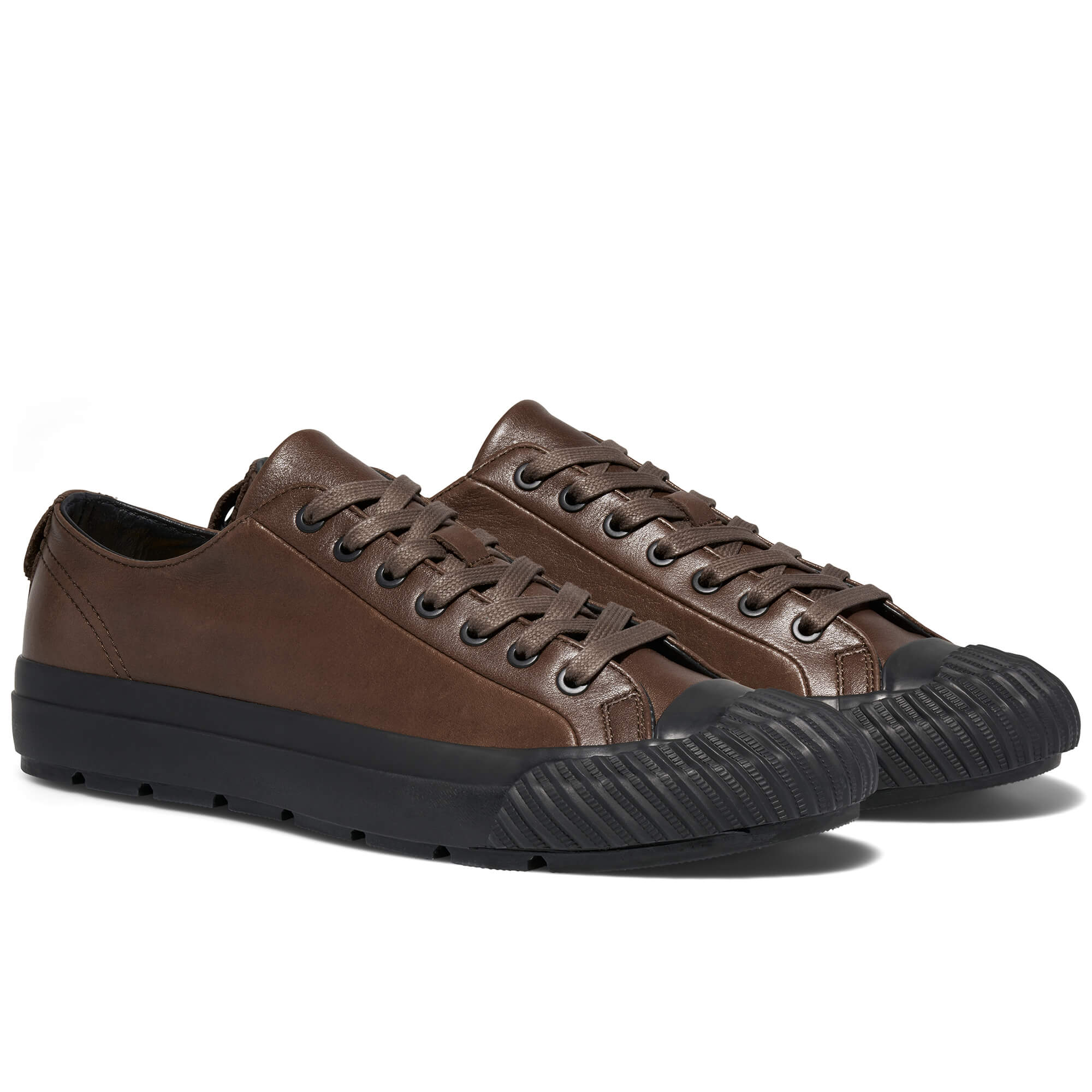 Grounder Leather Low-Top Sneaker, Alternate, color, Brown