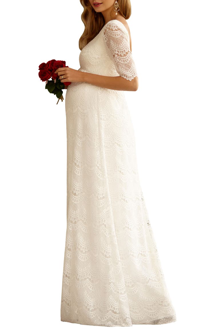 Verona Maternity Gown, Alternate, color, BRIGHT IVORY