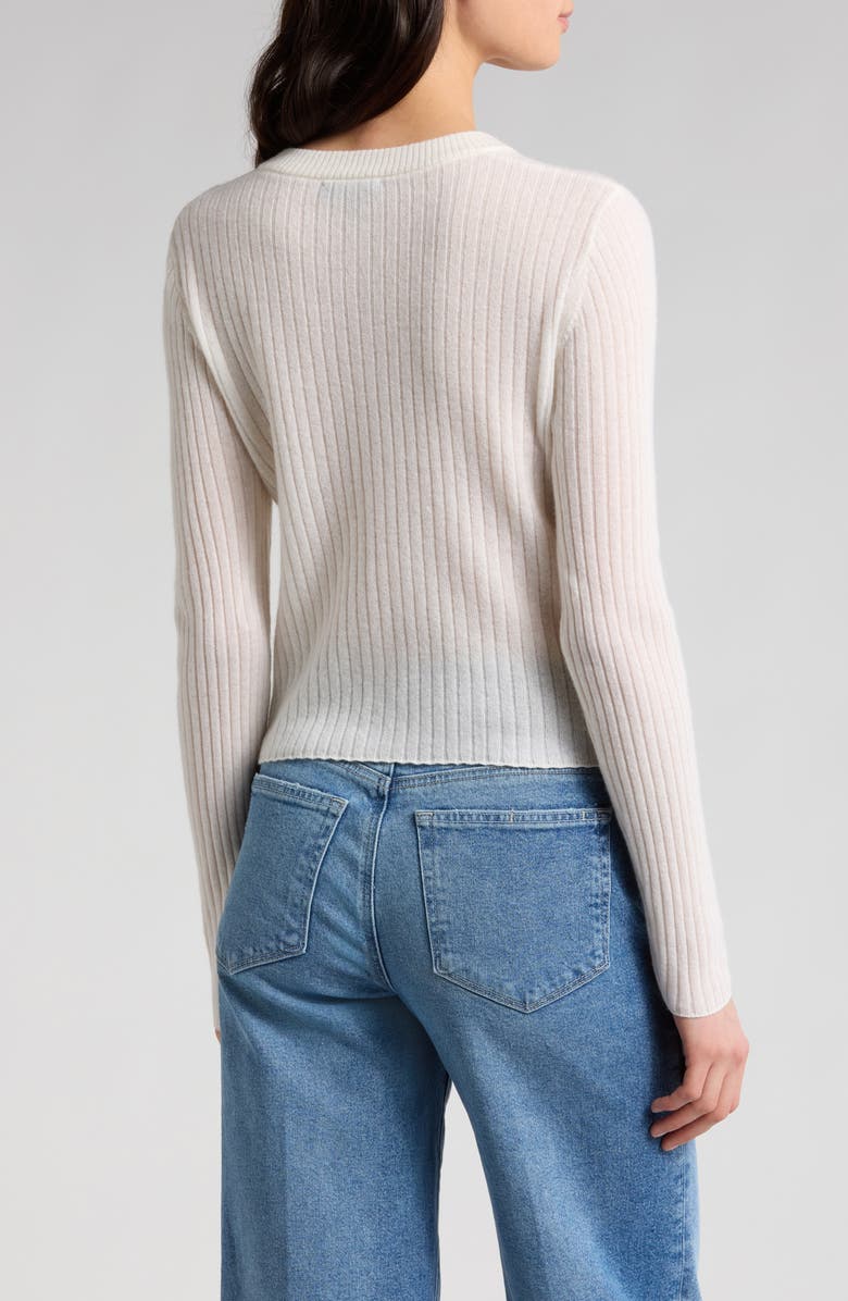 PAIGE Acqua Rib Cashmere Cardigan, Alternate, color, 