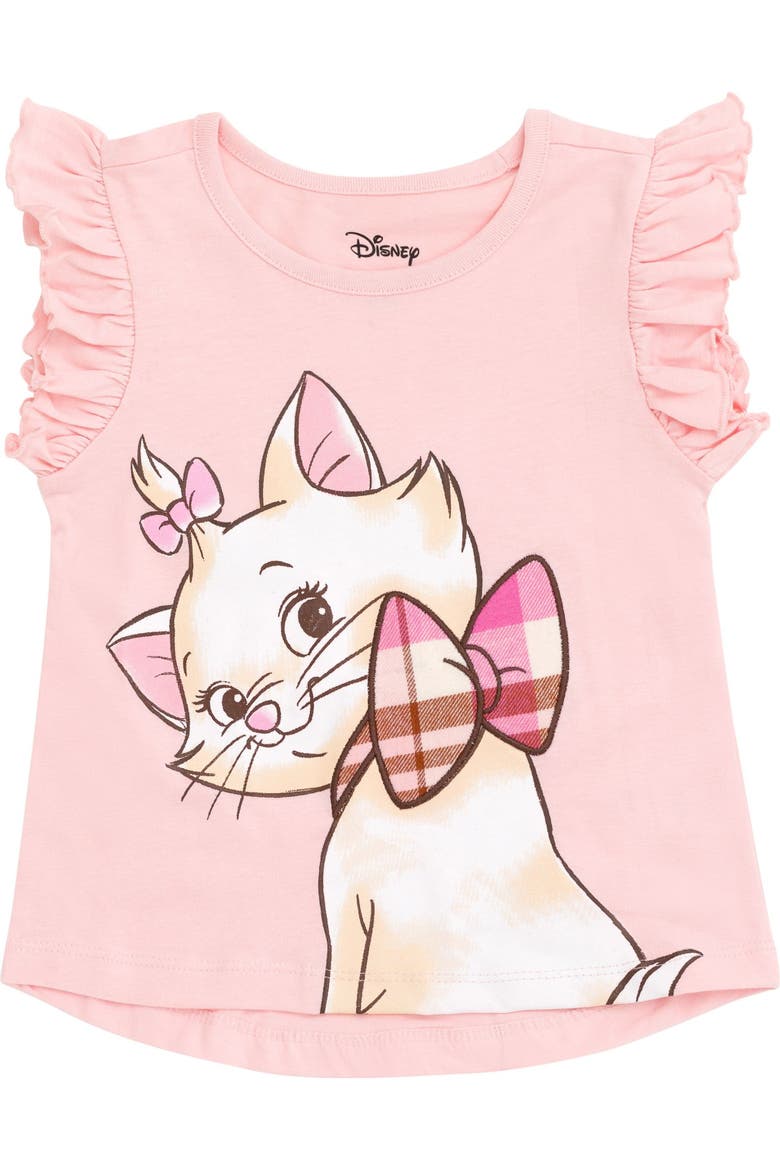 The Aristocats Marie 2-Piece T-Shirt and Plaid Skirt Set, Alternate, color, Marie Pink