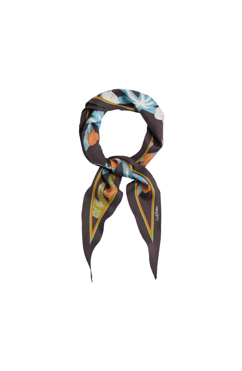 Lost Pattern "Ethereal Mirage" Silk Diamond Neckerchief, Main, color, Dark Brown