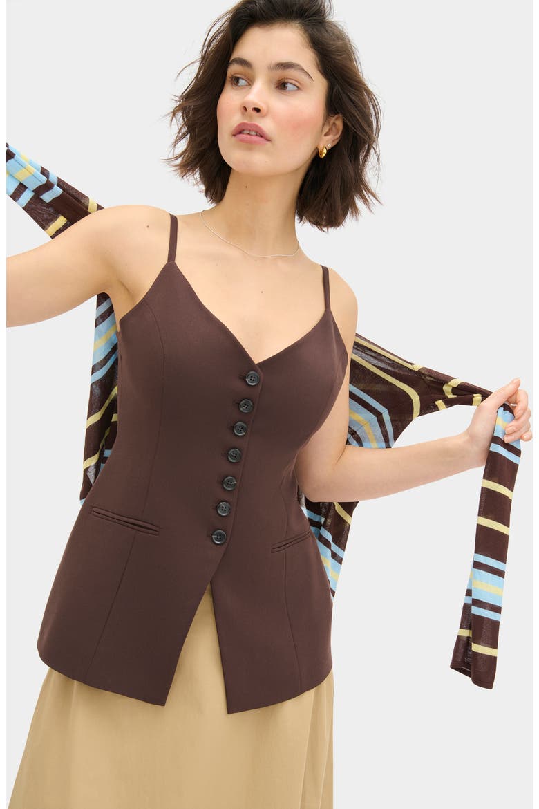 Manhattan Sleeveless Top, Alternate, color, CHOCOLATE