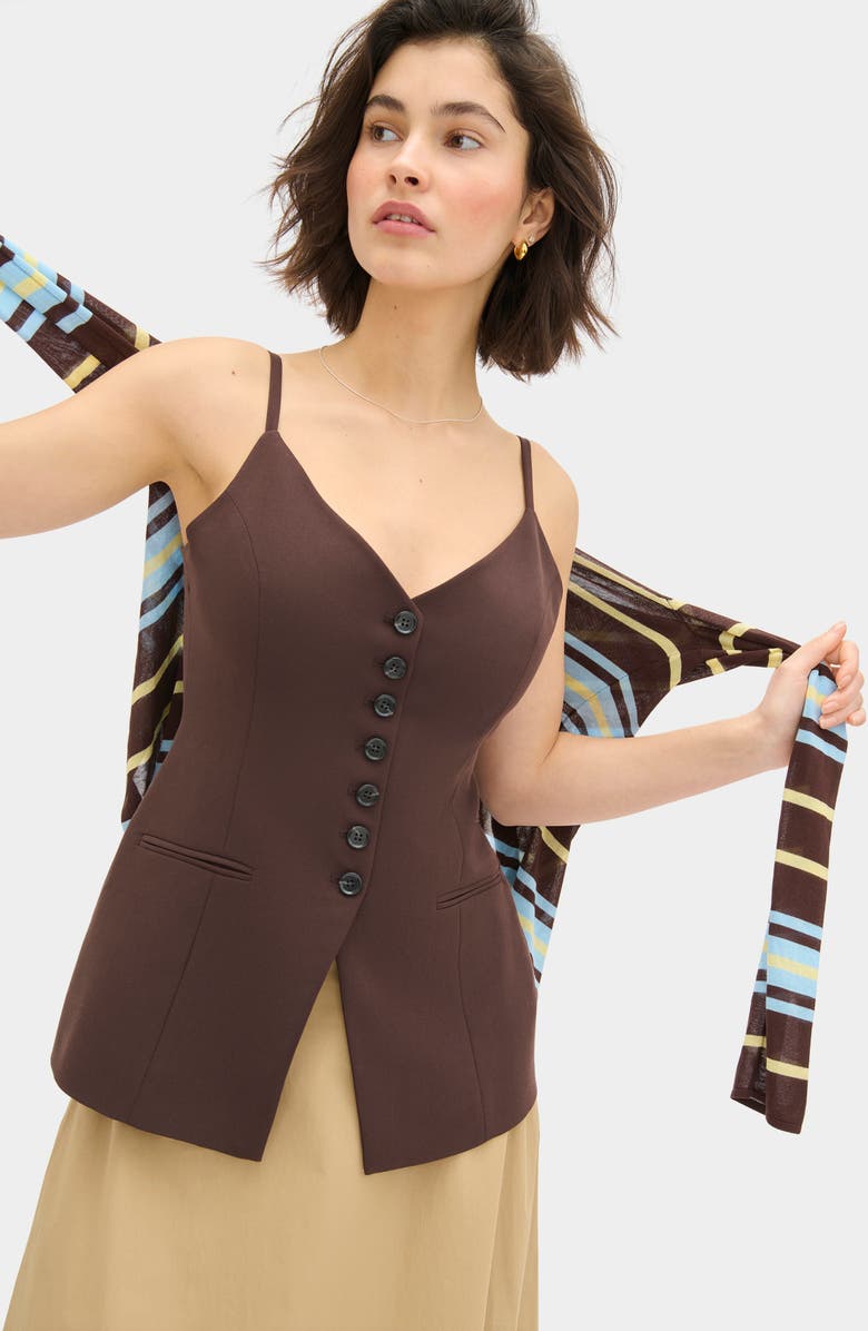 ALIGNE Manhattan Sleeveless Top, Alternate, color, Chocolate