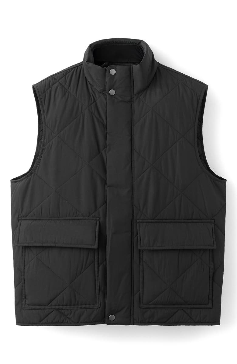 MANGO Quilted Water Repellent Vest, Alternate, color, Black