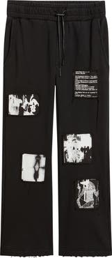 RtA Griffin Vintage Black Wash Wide Leg Sweatpants