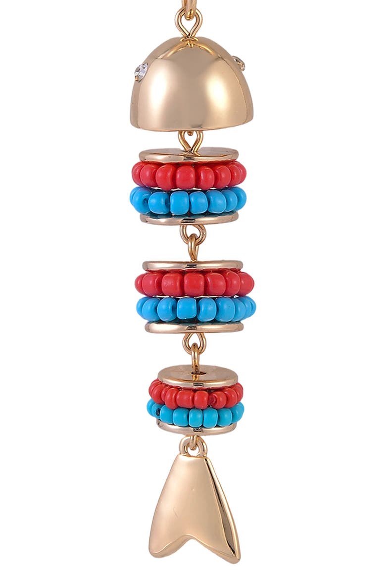Beaded Sardine Bag Charm, Alternate, color, GOLD MULTI