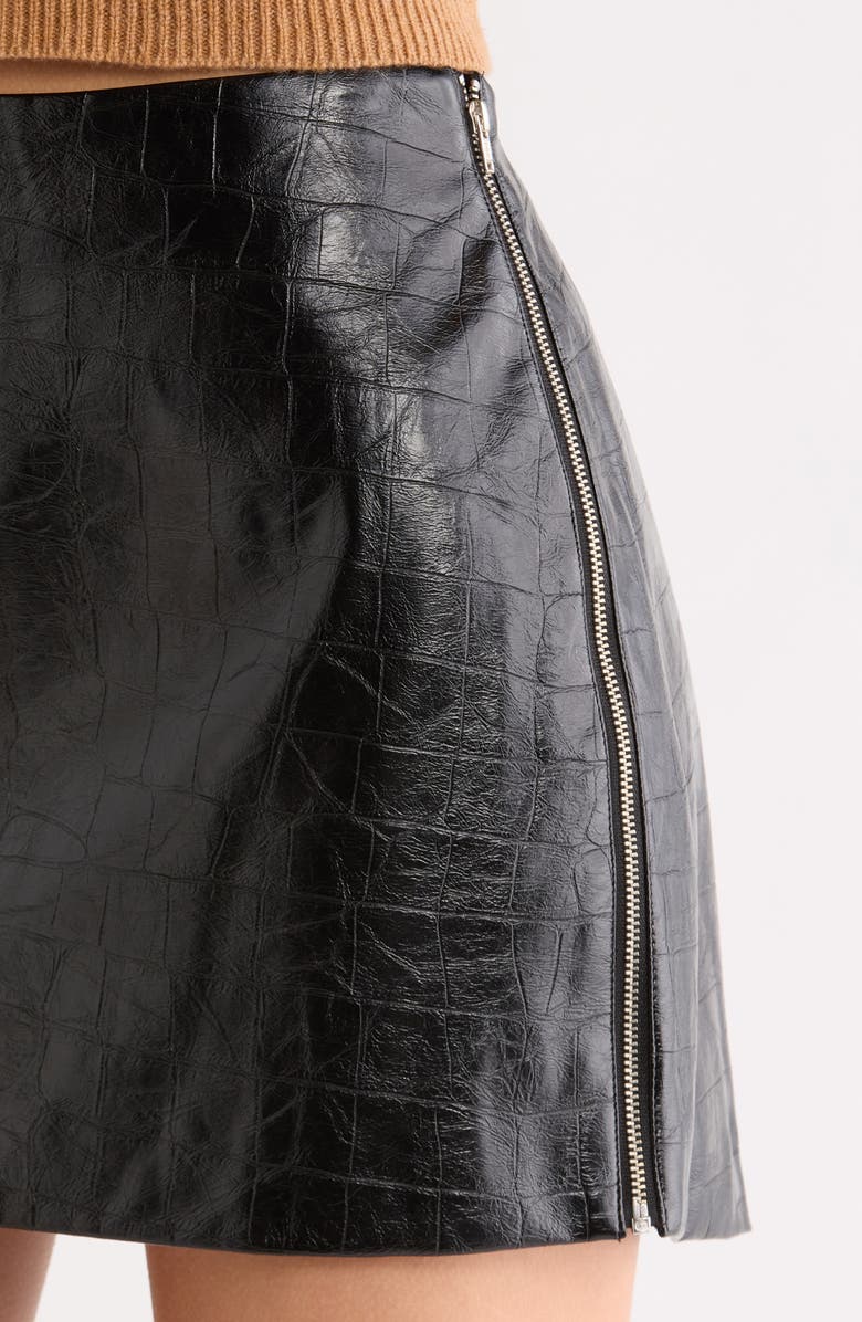 ASTR the Label Savana Faux Leather Miniskirt, Alternate, color, Black