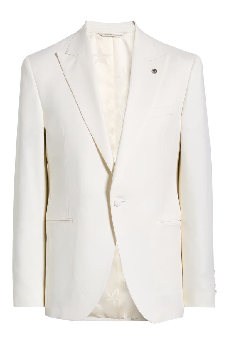 250th Capsule Erie Off White Super 100s Wool Self Peak Lapel Dinner Jacket (Nordstrom Exclusive), Alternate, color, OFF WHITE