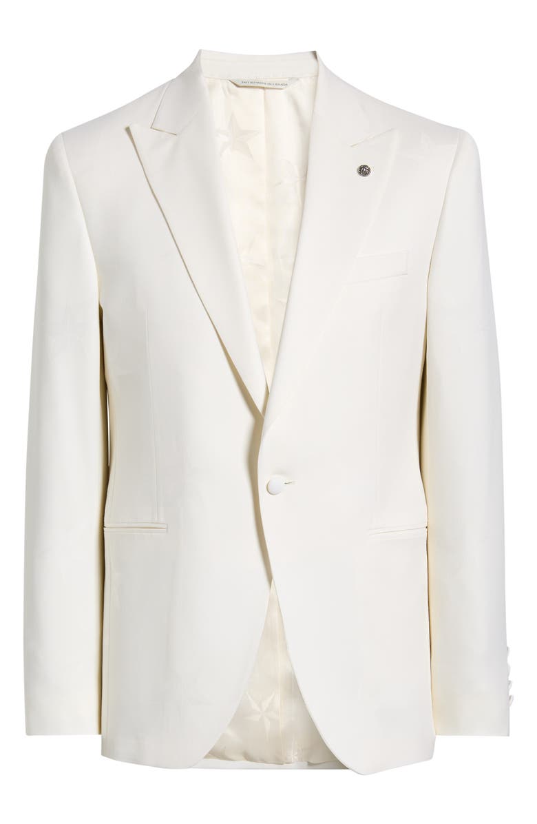 Jack Victor 250th Capsule Erie Off White Super 100s Wool Peak Lapel Dinner Jacket, Alternate, color, Off White