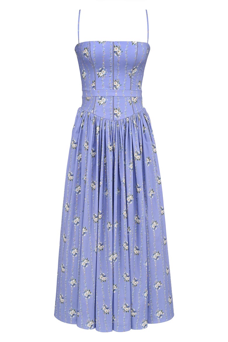 Ysabella Floral Maxi Sundress, Alternate, color, DAISY STRIPE BLUE