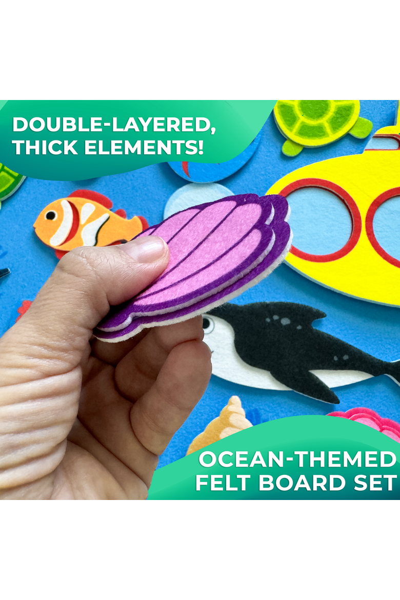 Kids Felt Board Learning Set, Alternate, color, Ocean