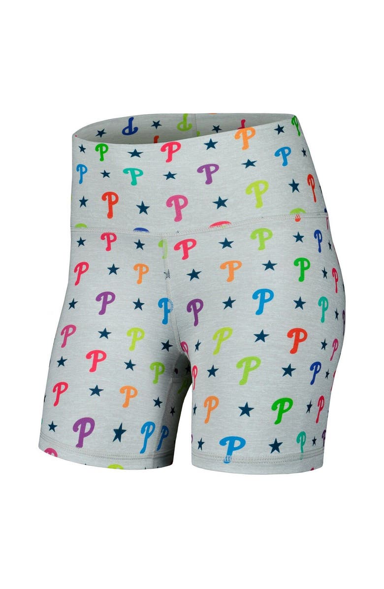 Terez Women's Terez Gray Philadelphia Phillies TLC Rainbow Shorts, Alternate, color, Gray