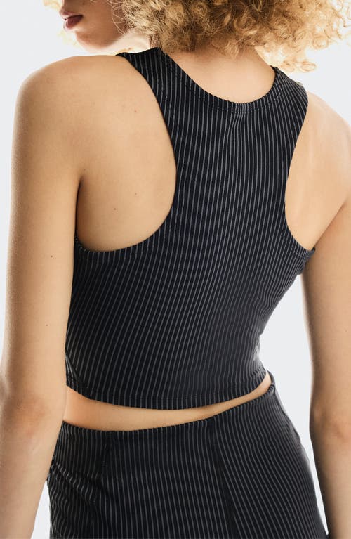 On All-day Rib Racerback Tank In Black