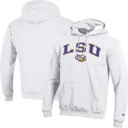 Champion Men's Champion  White LSU Tigers Arch Over Logo Pullover Hoodie