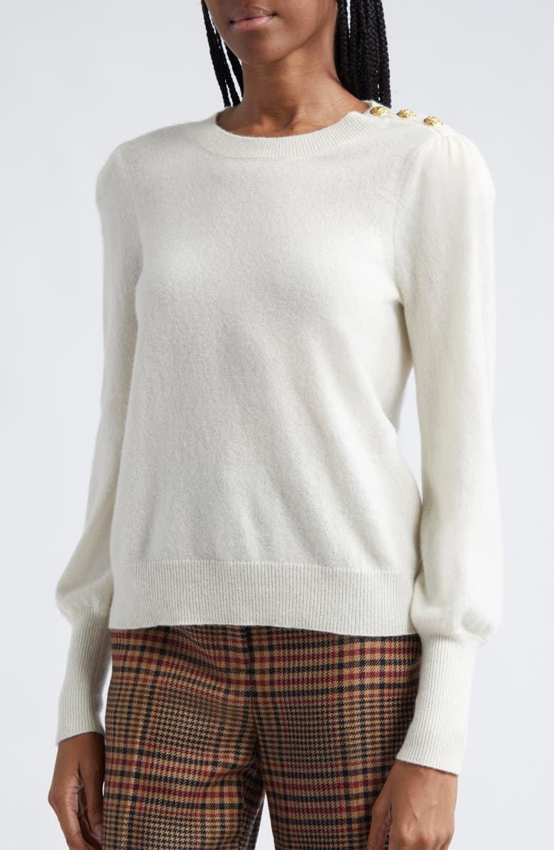 Veronica Beard Nelia Cashmere Sweater, Alternate, color, Ivory