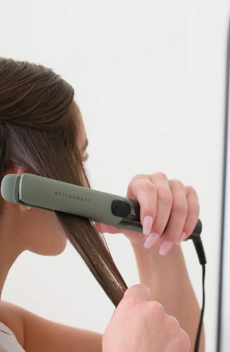 STYLECRAFT Sage Vibrating Titanium Flat Iron 1-Inch, Alternate, color, Sage