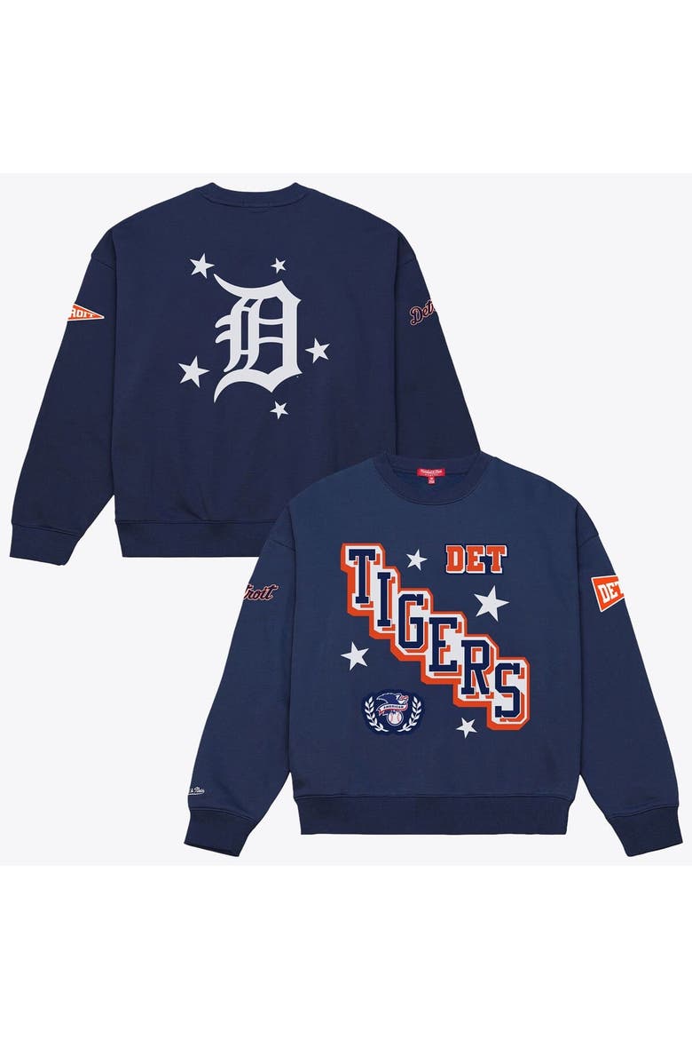 Women's Mitchell & Ness  Navy Detroit Tigers Pep Rally Sweatshirt, Main, color, Navy