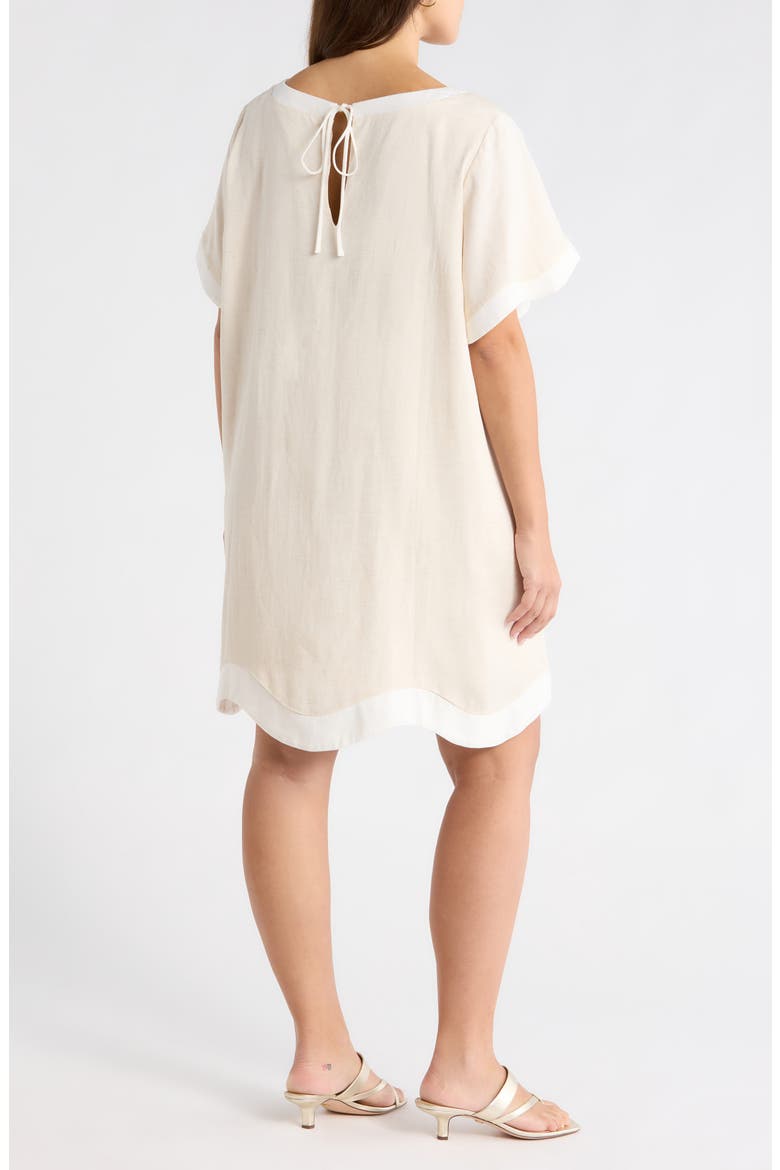 Gizelle Scallop Shift Minidress, Alternate, color, NATURAL