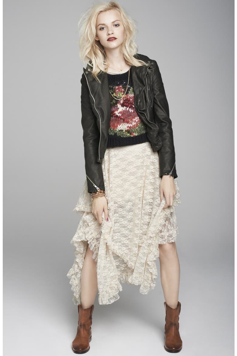 Distressed Faux Leather Moto Jacket, Alternate, color, DISTRESSED BLACK