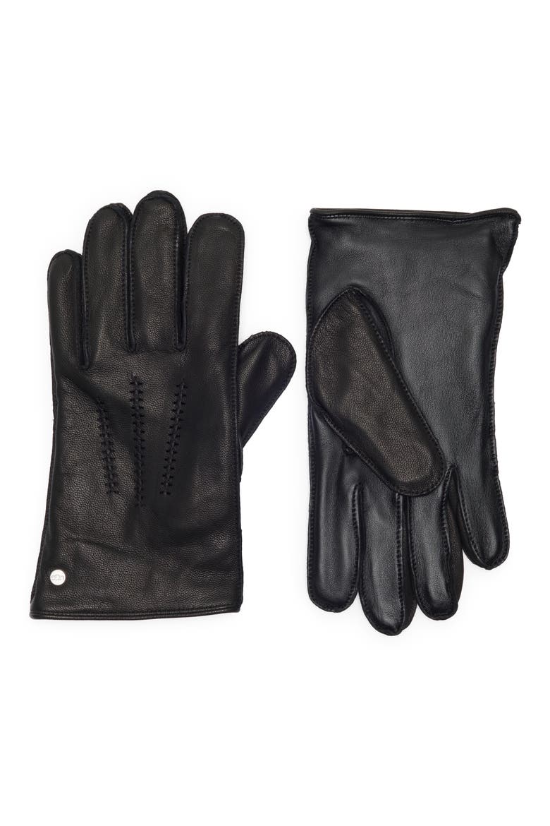 Faux Fur Lined Wrangell Smart Glove, Main, color, BLACK