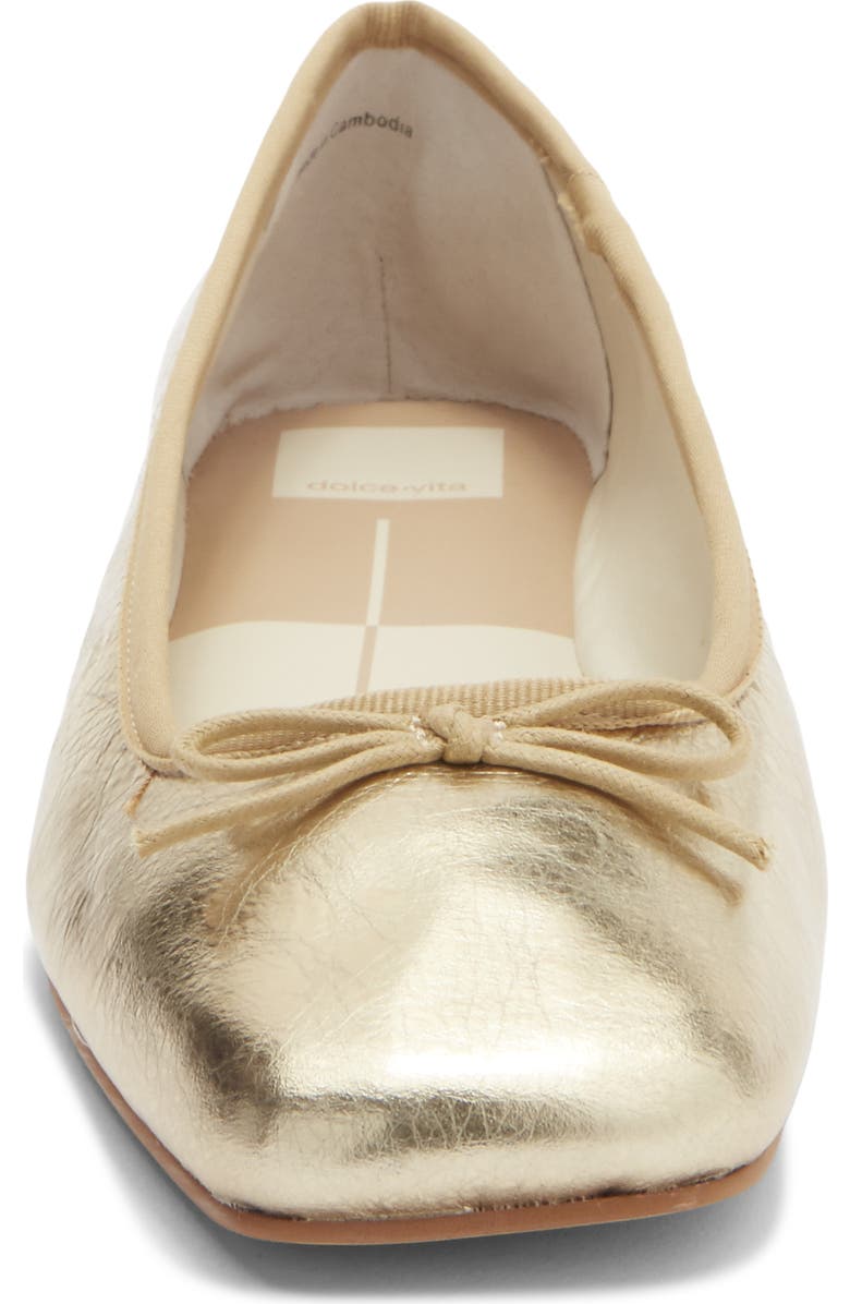 Dolce Vita Anisa Square Toe Flat, Alternate, color, Gold Distressed