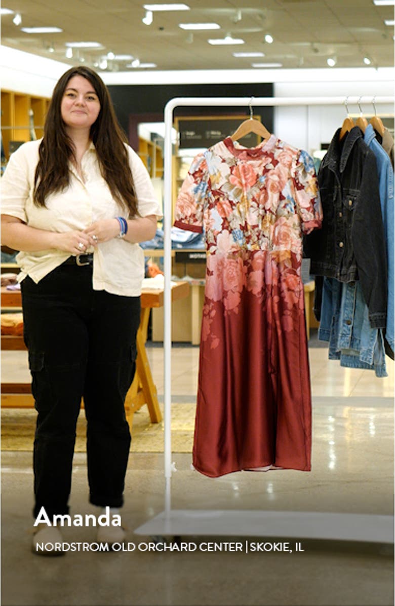 Floral Print Midi Dress, sales video thumbnail