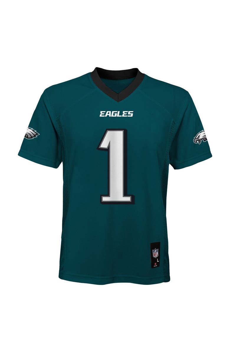 Outerstuff Youth Jalen Hurts Midnight Green Philadelphia Eagles Replica Player Jersey, Alternate, color, Green