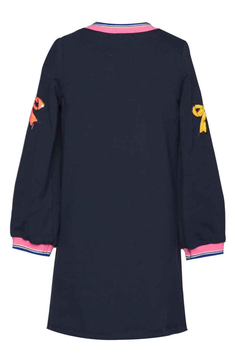 Baby Sara Kids' Bow Sequin Dress, Alternate, color, Navy