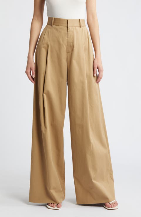Pleated Wide Leg Trousers