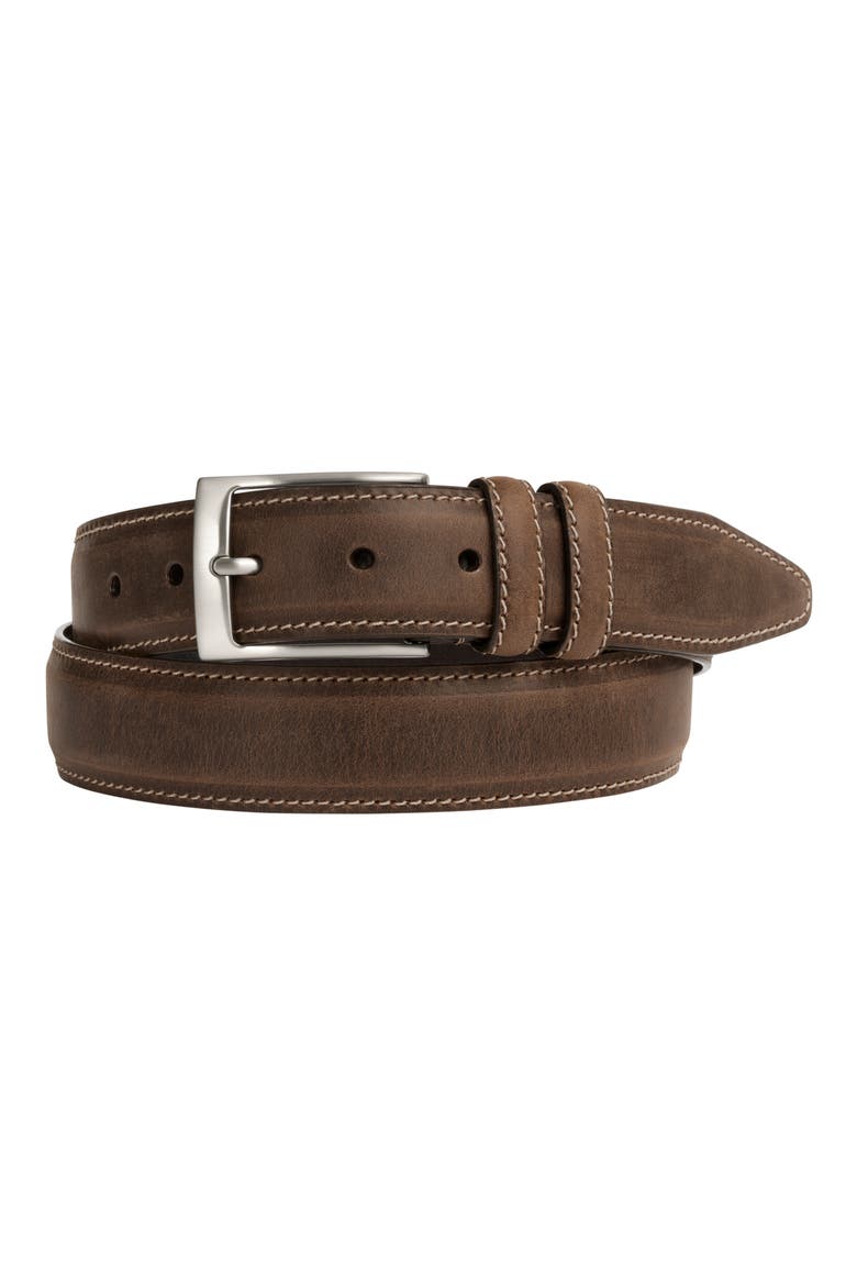 Leather Belt, Alternate, color, BROWN