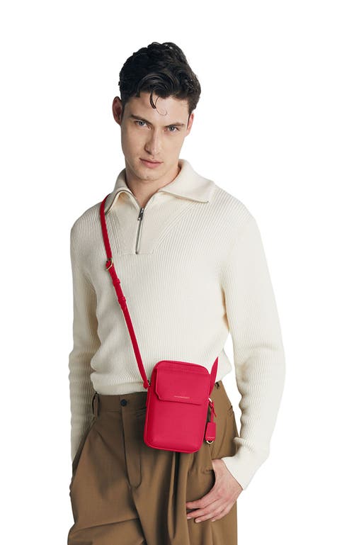 Maison De Sabre Maison De Sabré Leather Zip Phone Pouch In Shibuya Fuchsia