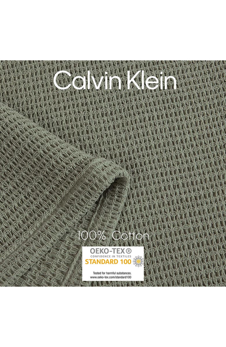 Calvin Klein Home Honeycomb Cotton Blanket, Alternate, color, Medium Green