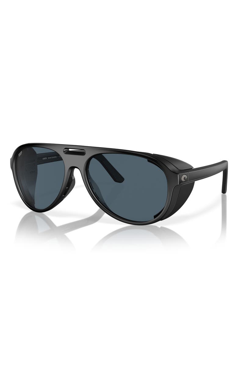 Costa Del Mar Grand Catalina 59mm Polarized Pilot Sunglasses, Alternate, color, Matte Black/ Gray