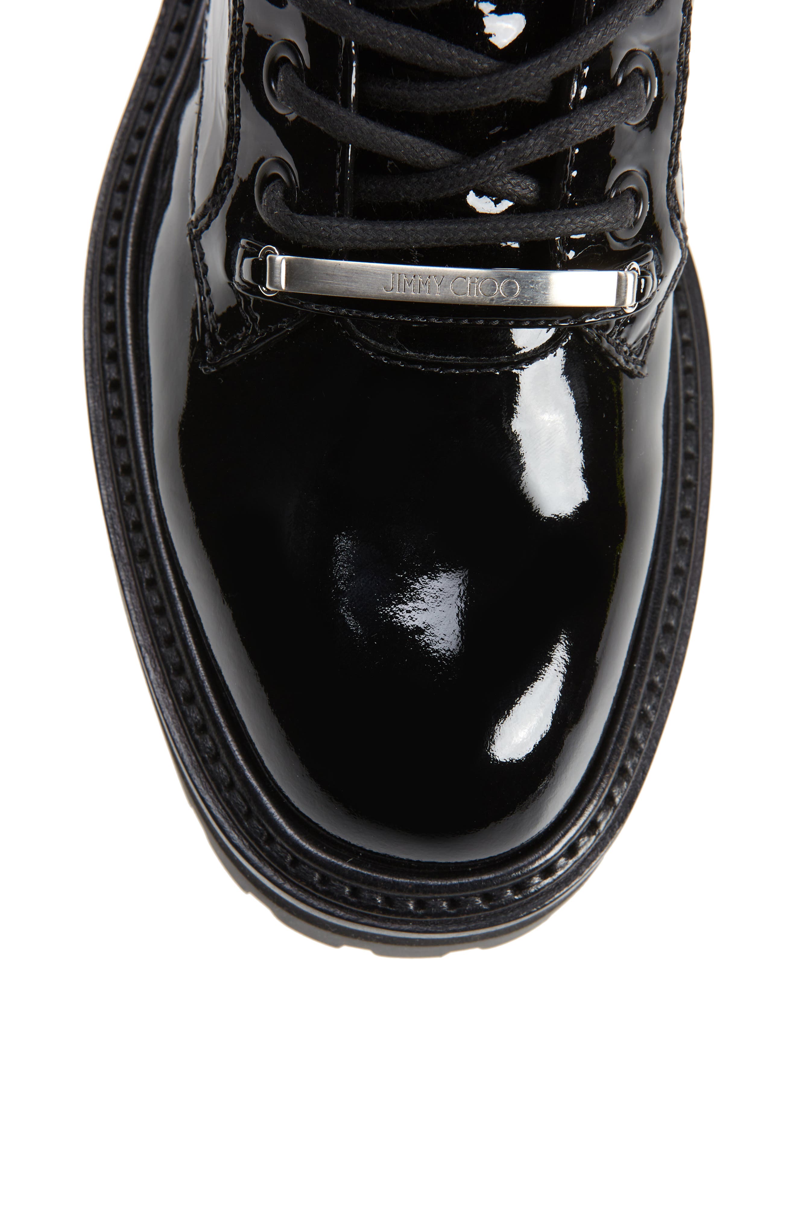 Jimmy Choo Cora Soft Patent Combat Boot, Alternate, color, 