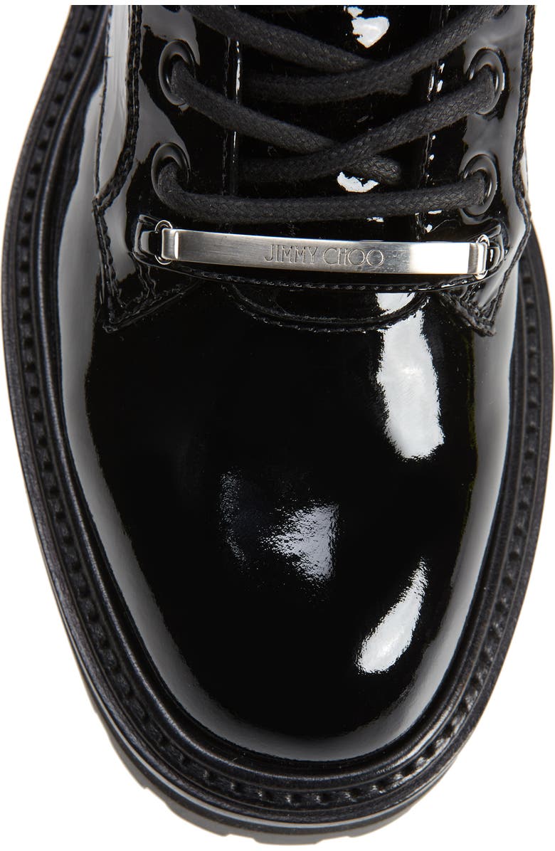Jimmy Choo Cora Soft Patent Combat Boot, Alternate, color,