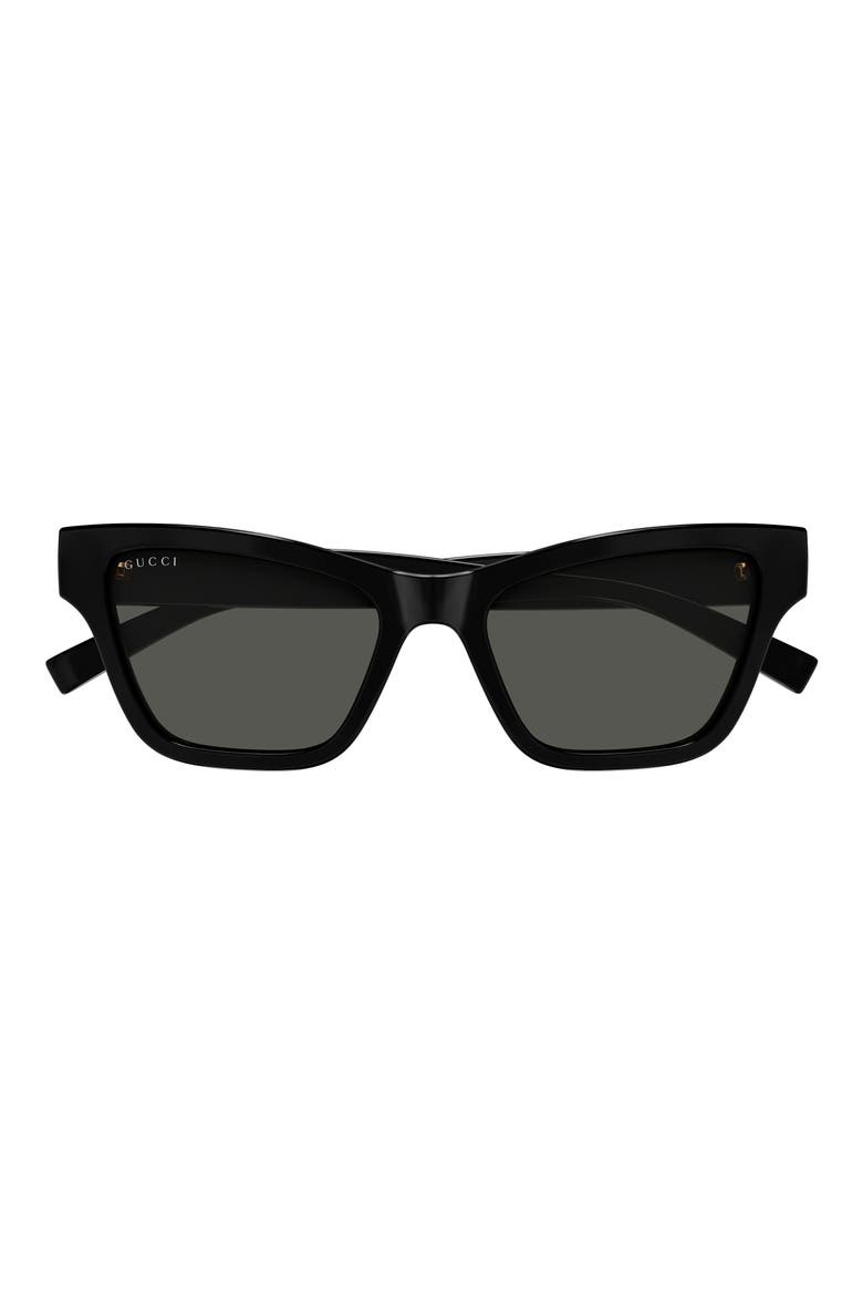 53mm Cat Eye Sunglasses, Main, color, BLACK