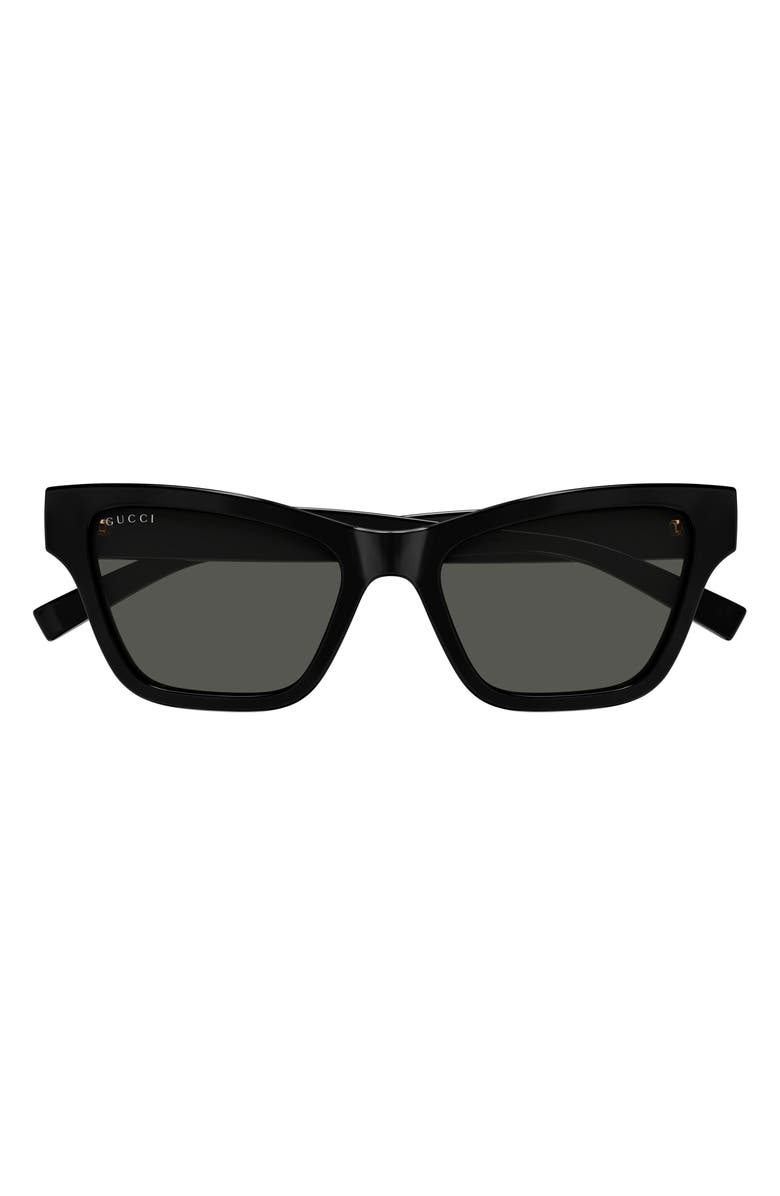 Gucci 53mm Cat Eye Sunglasses, Main, color, Black