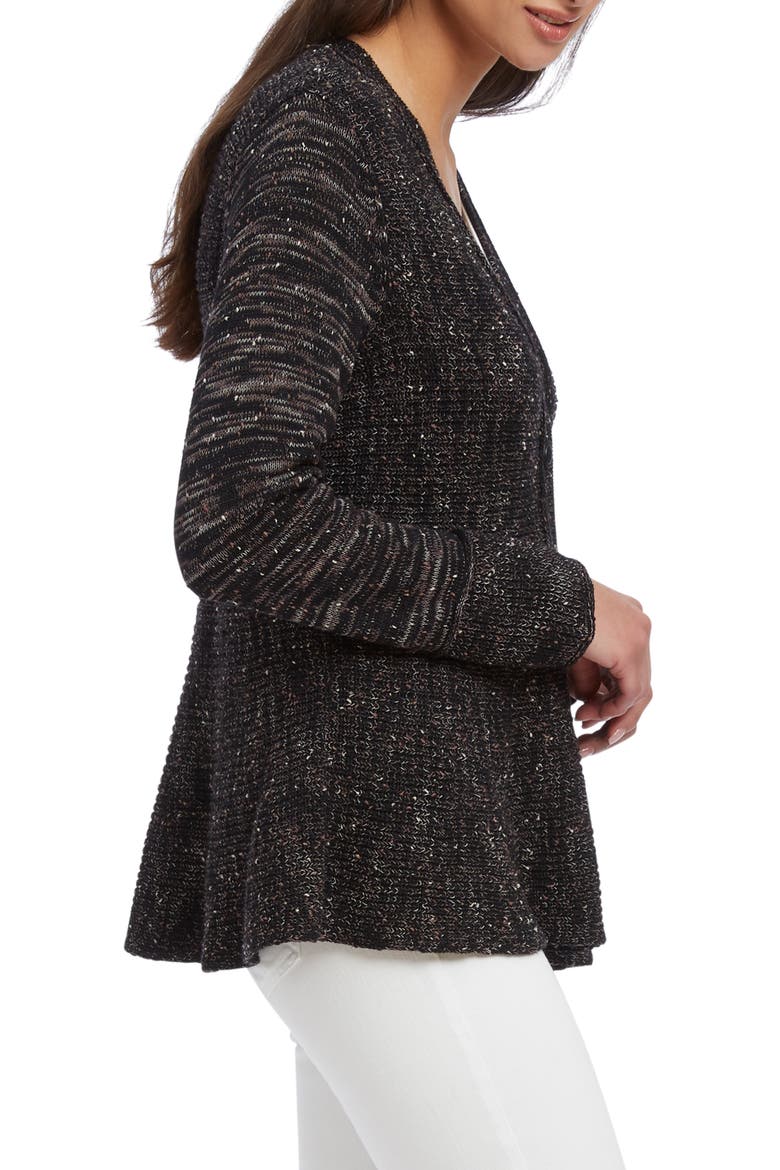 Peplum Cardigan, Alternate, color, BLACK MIX