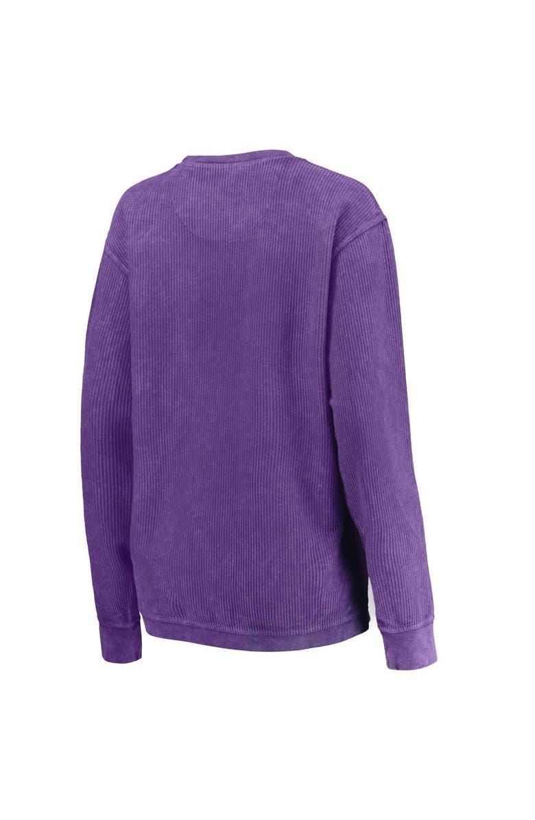PRESSBOX Women's Pressbox Purple Kansas State Wildcats Comfy Cord Vintage Wash Basic Arch Pullover Sweatshirt, Alternate, color, Purple
