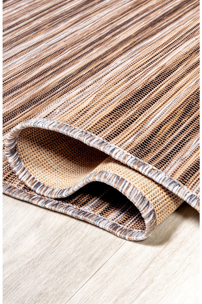 Finn Modern Farmhouse Pinstripe Indoor/Outdoor Area Rug, Alternate, color, Natural/Brown