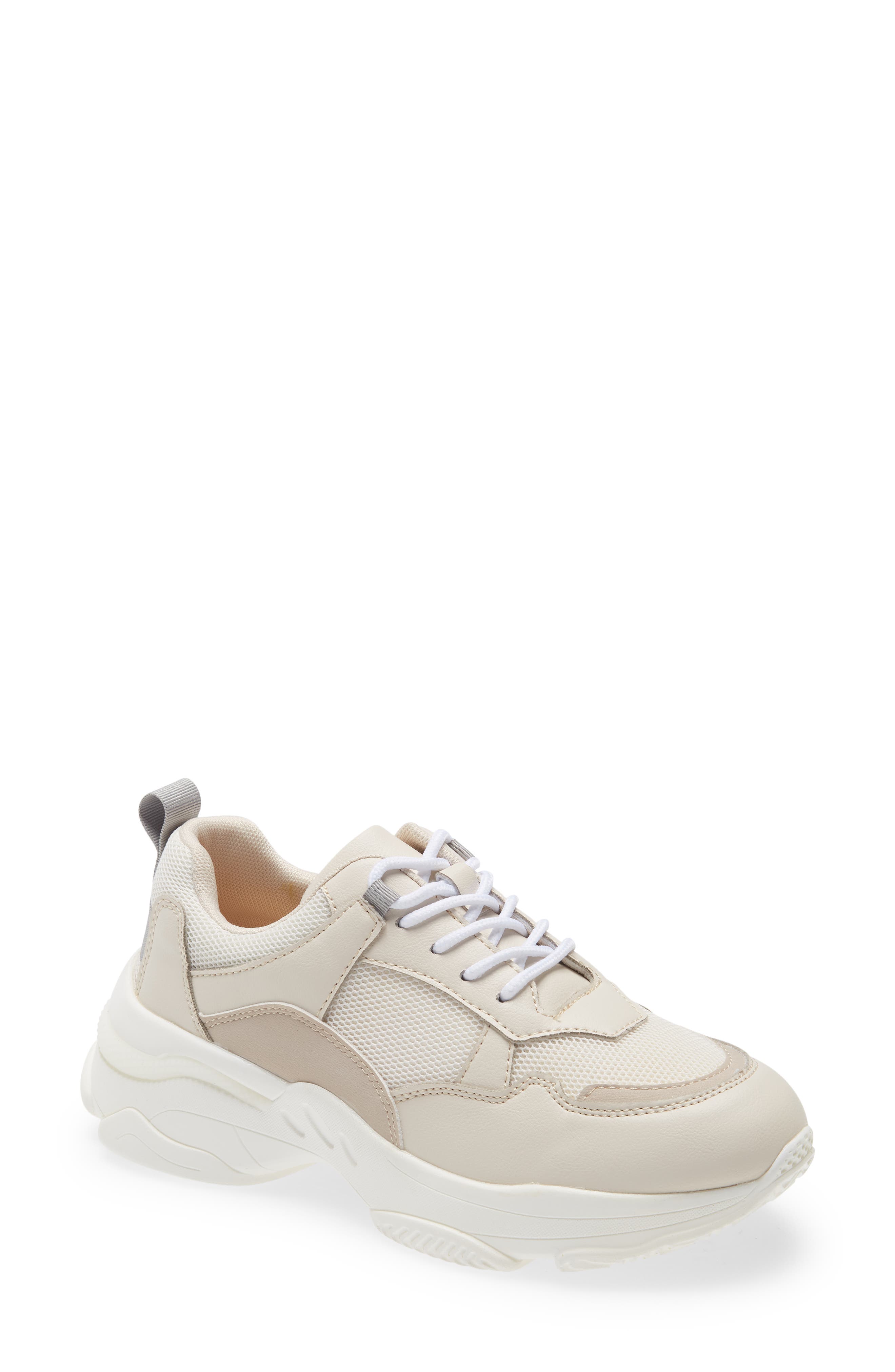 Stassi Chunky Sneaker, Main, color, BEIGE LEATHER