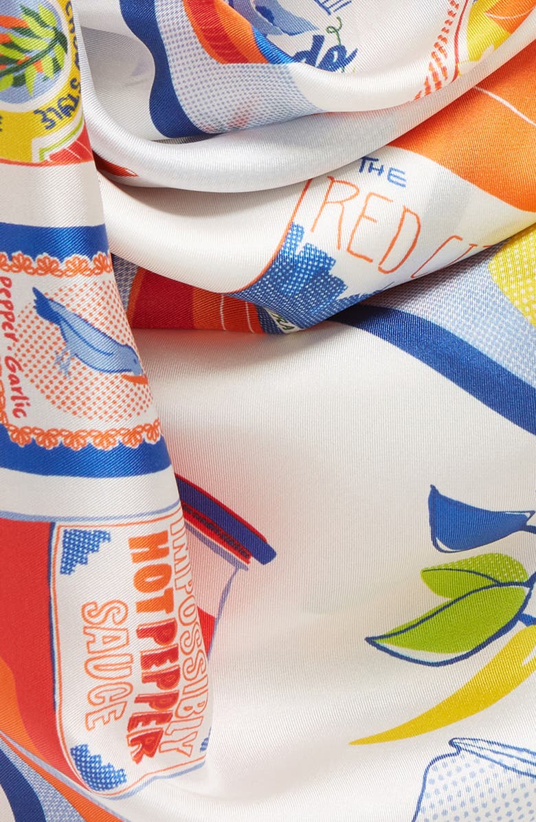 Kate Spade New York hot sauce silk square scarf, Alternate, color, 