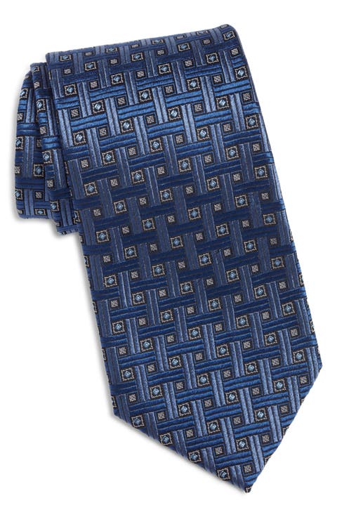 Geometric Jacquard Silk Tie